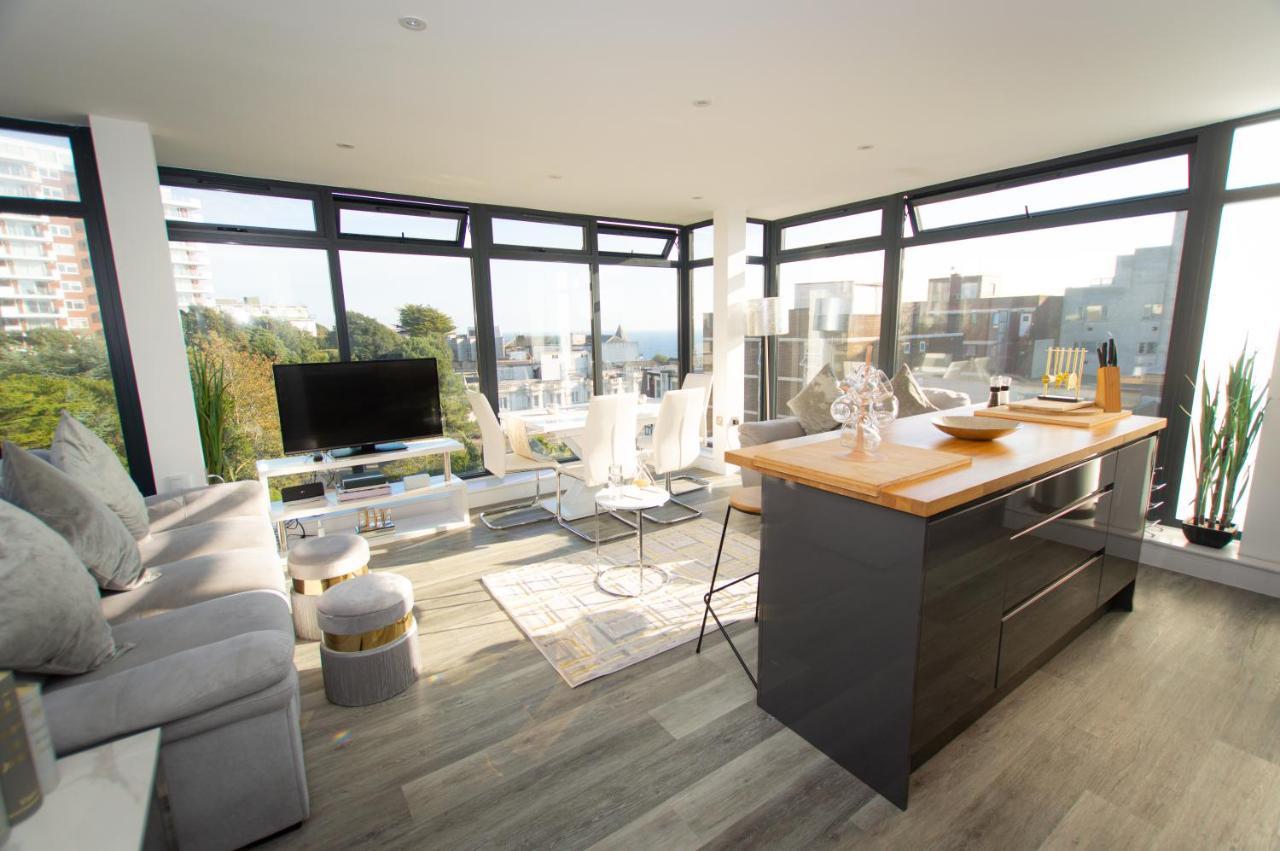 * Panoramic Penthouse With Sea & City Views 伯恩茅斯 外观 照片